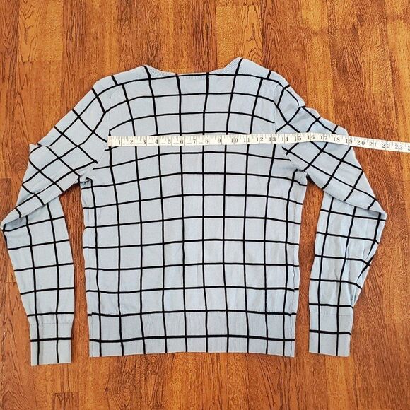 Ann Taylor Loft Womens Sz Medium Cardigan Sweater Windowpane Check V-Neck - Picture 9 of 9